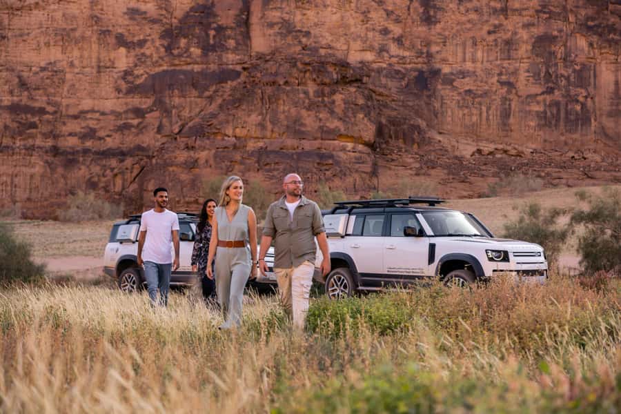 AlUla: Sharaan Platinum Dinner Safari - Petroglyphs, canyon walls, and strange rock shapes