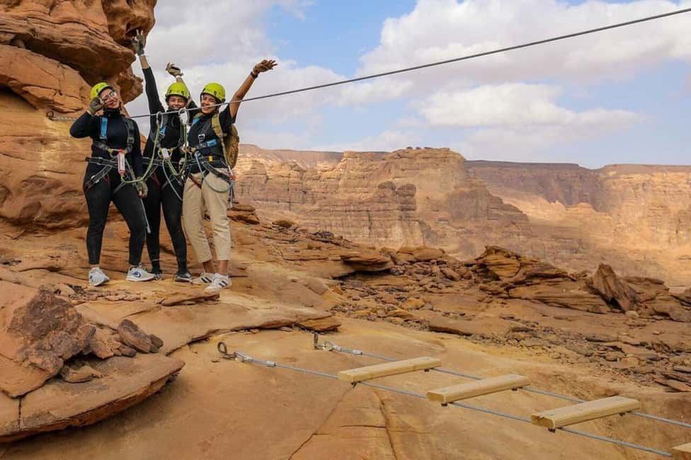 Private Abseiling in Alula Desert. - The descent down AlUla’s steep rock face
