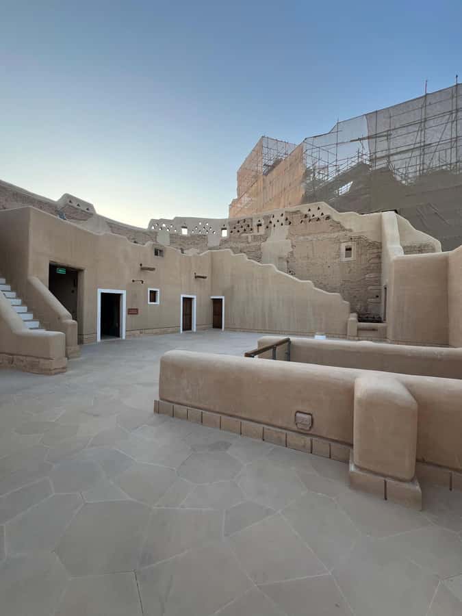 Riyadh: Masmak Fort, Souq AlZal, and Murabba Palace Tour - Al Bujairi Heritage Park and views toward At Turaif