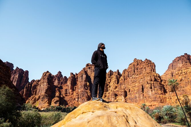 Wadi Disah Adventure from Tabuk | Al Ula - Entering the cliffs and palm-filled valley